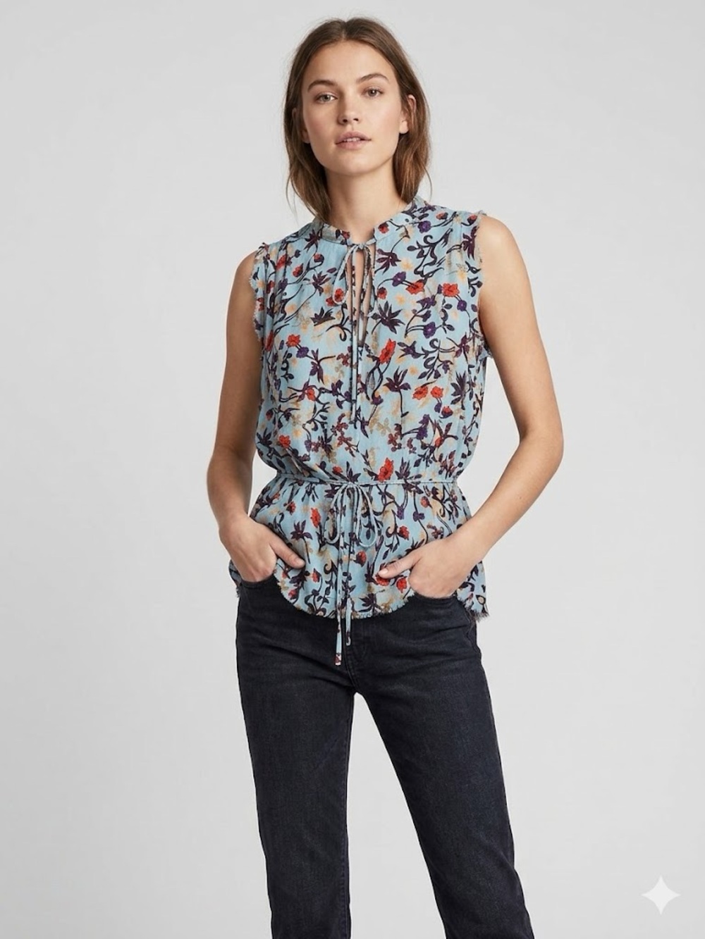 Chloe Blue Floral Patterned Top